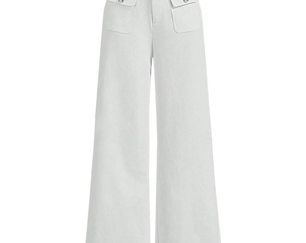 High-Waisted White Straight Leg Pants (1)